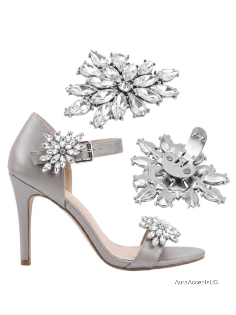 Rhinestone Shoe Clips Crystal Decorative Detachable for Bridal Wedding Prom